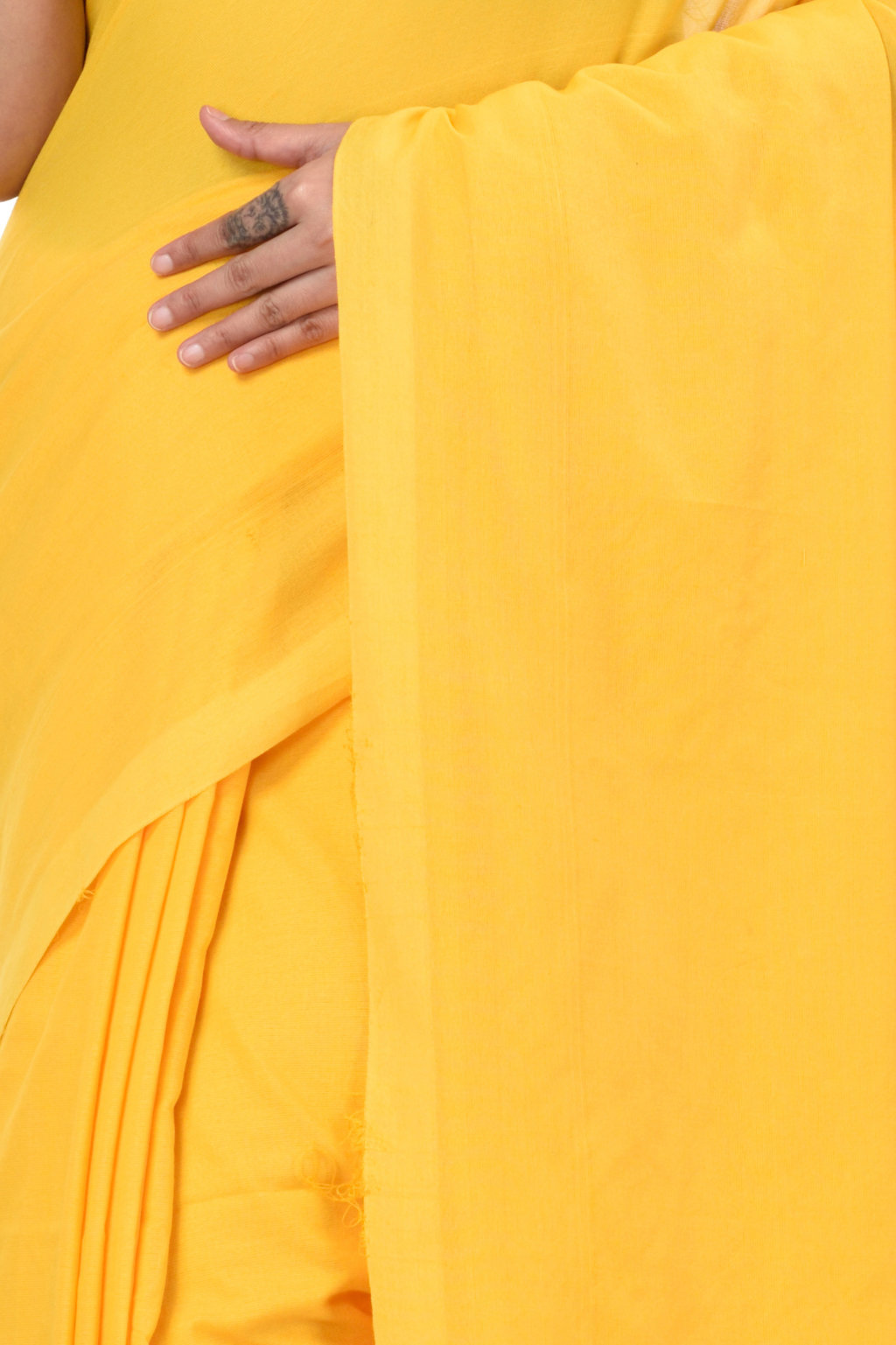 Yellow Pure Cotton ThanKhadi Hand Loom Saree (447)